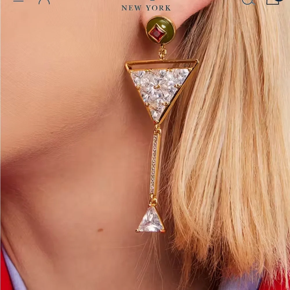 RARE  Kate spade Olive🫒🍸Shaken or Stirred Martini Statement Earrings